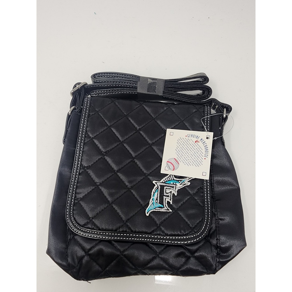 Pro-Fan-ity Womens Florida Marlins Crossbody Bag Satin Blend Casual Size OS